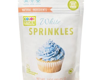 Natural White Sprinkles | Sprinkles Mix | Cake, Cupcake and Ice Cream Sprinkles | Holiday Cookie Decorating