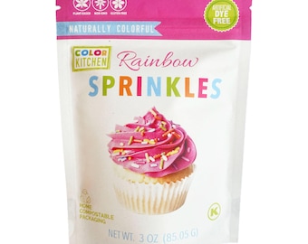 Natural Rainbow Sprinkles  |  Rainbow Sprinkle Mix | Natural Rainbow Sprinkles  | Holiday Cake Decorating | Decorate Kit | Sprinkles Mix