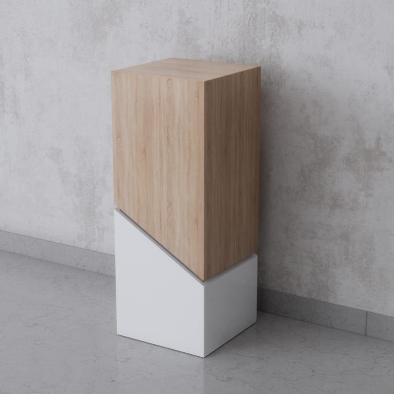 MERIDIAN - Two-tone Wood Display Pedestal | Modern Plinth Column - Etsy