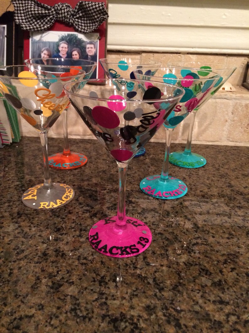 Hand Painted Personalized Martini Glass Etsy