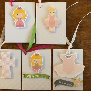 Handmade 3D Embossed &quot;Little Girls&quot; gift tags.