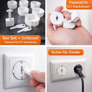 12 Steckdosen-Kindersicherung inkl.4 Entriegelungsschlüssel