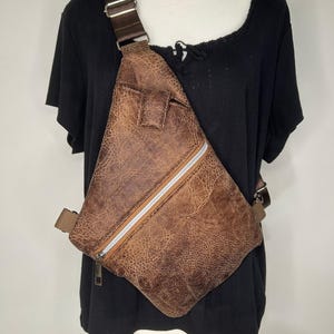 Unisex Faux Leather Concealed Carry Convertible Sling Bag