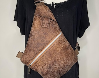 Borsa a tracolla unisex convertibile in similpelle con trasporto nascosto
