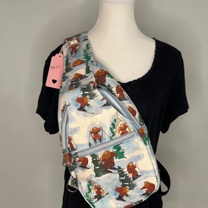 Skiing Bigfoot Retro Sling Bag