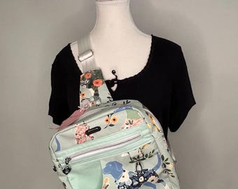 Floral Pups Reporter Sling Bag