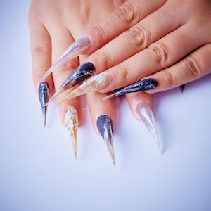 Gothic Dragon Claw Press-On Nails | Anime Nails | Long Sharp Fantasy Claws | Eagle Claw Nails | Acrylic Press-On Nail | Werewolf Nails