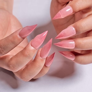 Pink Short Dragon Claw Press-On Nails | Fox Nails | Dragon Claw Nails | Demon Nails | Goth Nails | Rapture Claw | Werewolf Nails | Y2K Nails