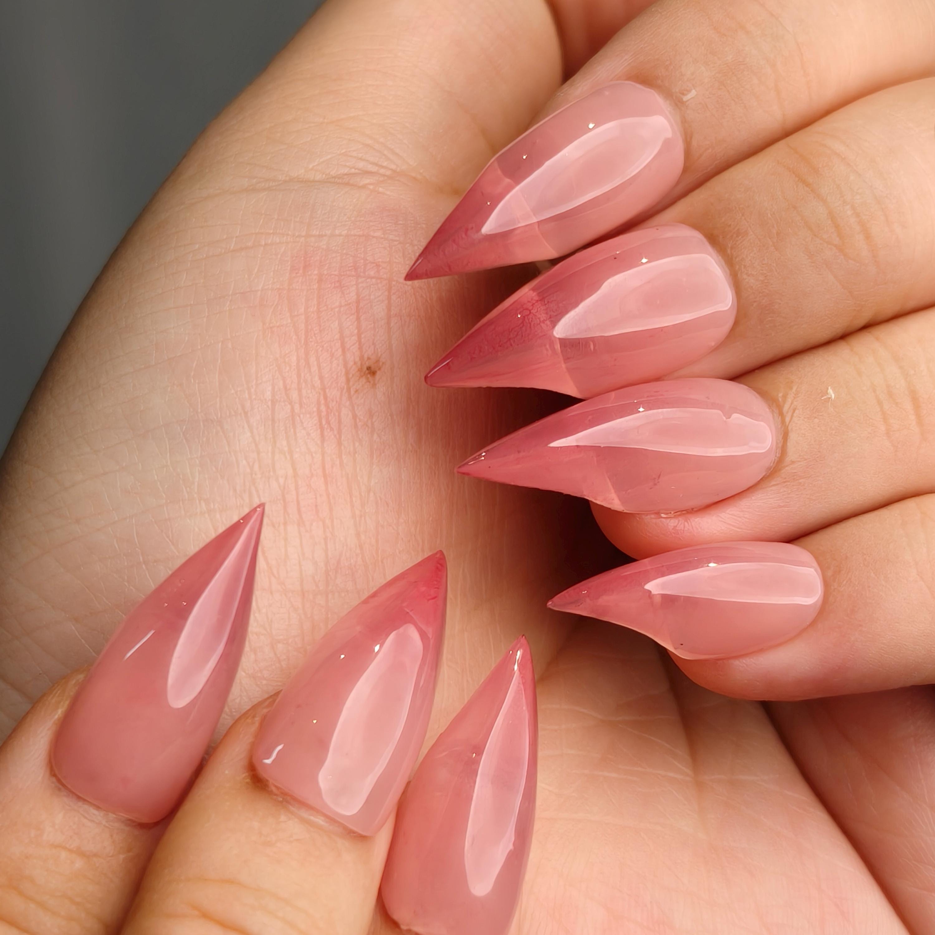 Pink Short Dragon Claw Press on Nails, Cute & Fierce Fox Nail Art , Y2K  Goth Demon Nail Art, Low Profile Fantasy Nails, Cosplay Goth Nails - Etsy