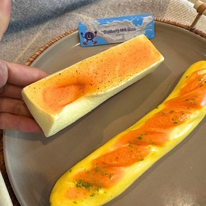 Slow Rebound Squishy Cheese Stick & Taba Baguette Set, PU Foam Stress Relief Gift