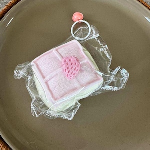Handmade Lonely Strawberry Cake Taba Squishy, Soft Stress Relief Toy for Anxiety