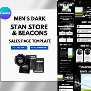 Stan Store Sales Page, Beacons Sales Page, Stan Store Sales Page Template, Beacons Sales Page Template, Sales Page Template, Mens Sales Page