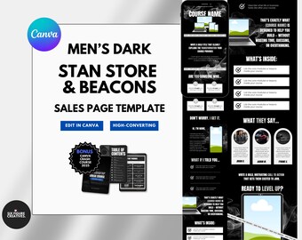 Stan Store Sales Page, Beacons Sales Page, Stan Store Sales Page Template, Beacons Sales Page Template, Sales Page Template, Mens Sales Page