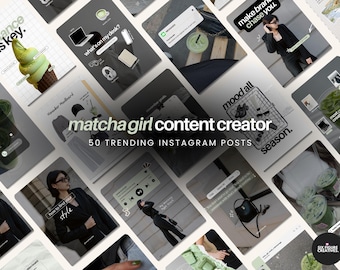 Content Creator Instagram Feed, Viral Instagram Templates, Matcha Instagram Template, Trending Instagram Templates, Content Creator Posts