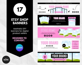 Etsy Shop Banner Digital Product, Etsy Shop Banner Template, Etsy Banner For Sellers, Etsy Banner Templates, Etsy Shop Banner Template Canva