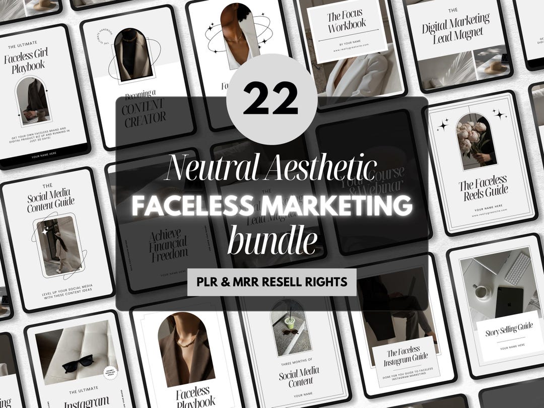 Faceless Digital Marketing Guide Bundle: 22 DFY Guides, PLR + MRR ...