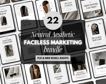 Paquete de guías de marketing digital sin rostro: 22 guías DFY, PLR + MRR (plantillas editables de Canva)