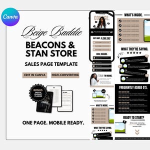Beacons, Stan Store, Sales Page Template, Beacons Landing Page, Stan Store Landing Page, Beacons Sales Page, Stan Store, Beacons Template