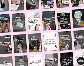 Animated Faceless Marketing Carousels, Faceless Instagram Carousel, Carousels For Faceless Marketing, Pink Faceless Aesthetic, PLR Resell