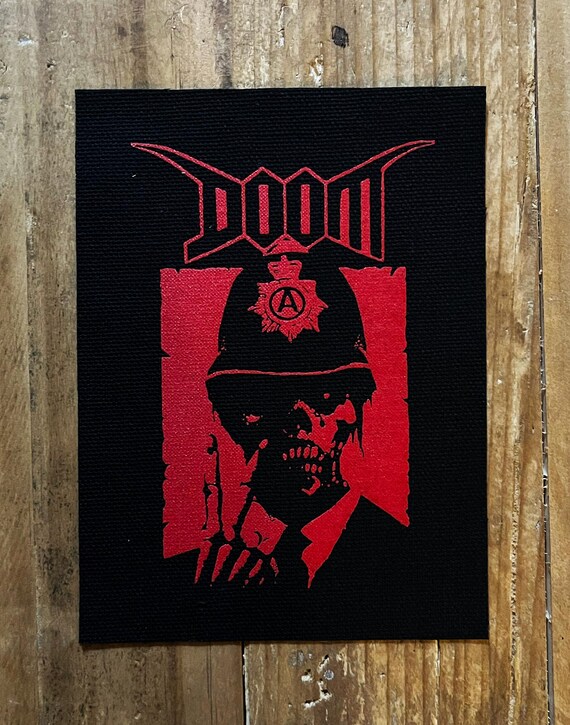 Doom - Police Bastard - Skull - Canvas Patch - Etsy