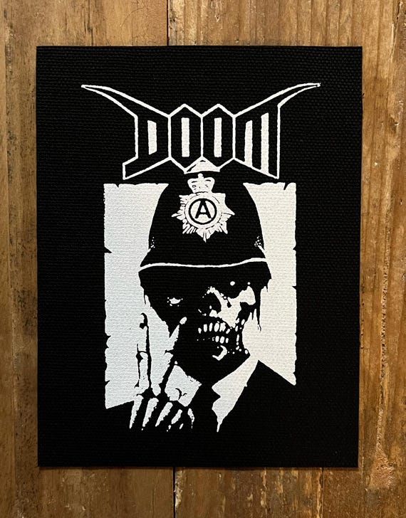 Doom - Police Bastard - Skull - Canvas Patch - Etsy