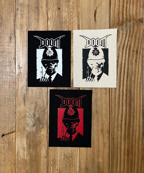 Doom - Police Bastard - Skull - Canvas Patch - Etsy