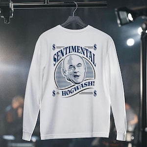 Vintage Mr Potter 'Sentimental Hogwash' uniseks T-shirt met lange mouwen, cadeau film, grafisch shirt, klassieke filmkleding