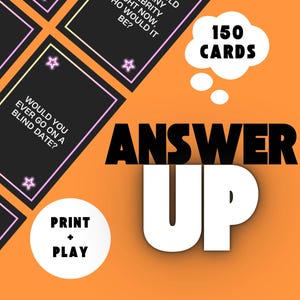 Partyspiel mit 150 Karten für Freunde | Antwort nach oben | Kartenspiel für Freunde | Beste Freunde | Kumpelspiel | 18+ Fragenspiel | Druckbares Spiel
