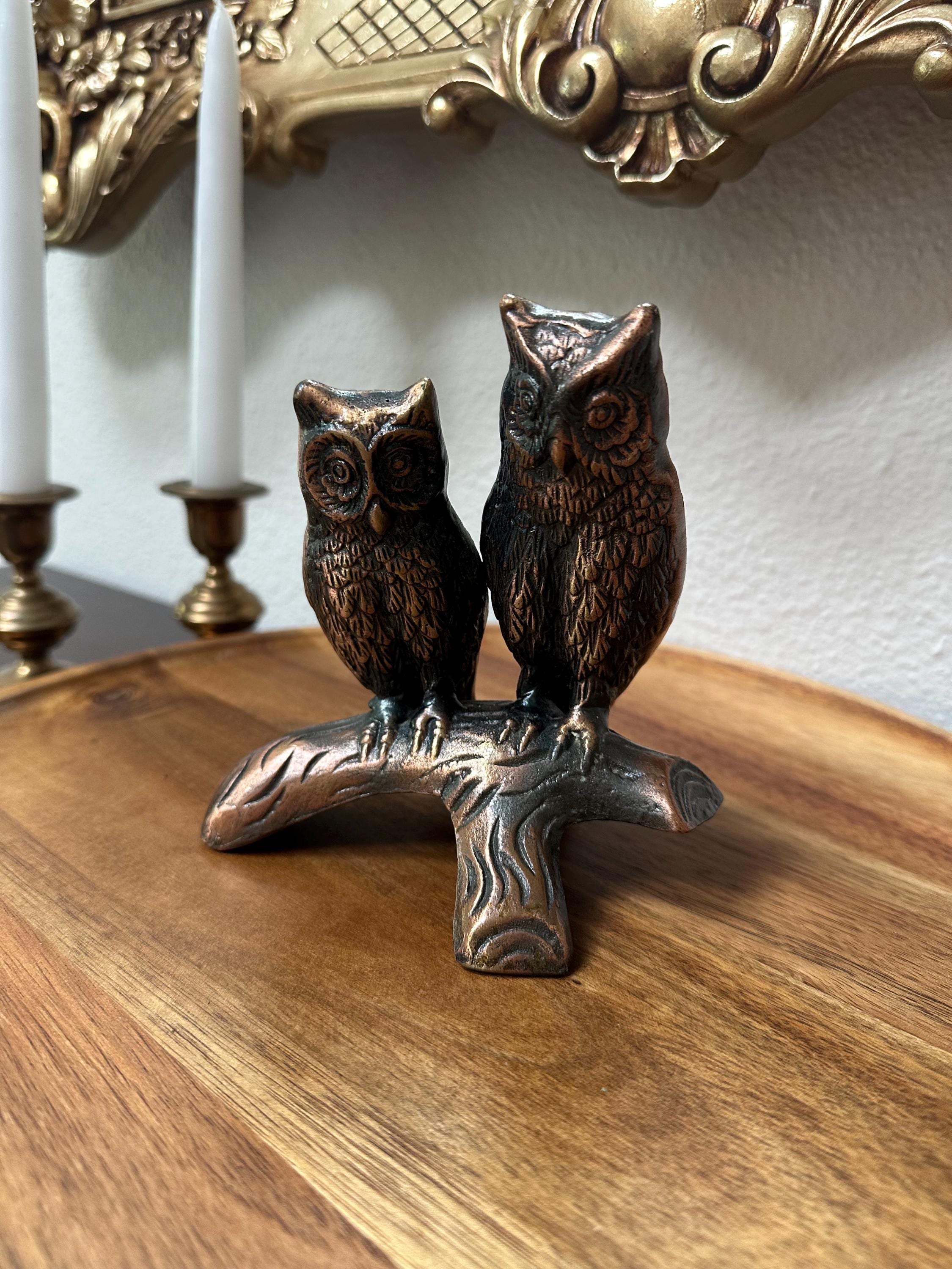 Metal Owls on Branch Figurine/Knick Knack