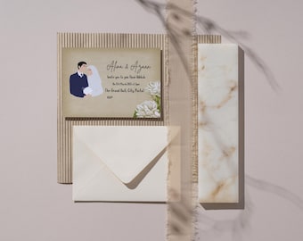 Nikkah Wedding Invite Cream : Instant Editable Template