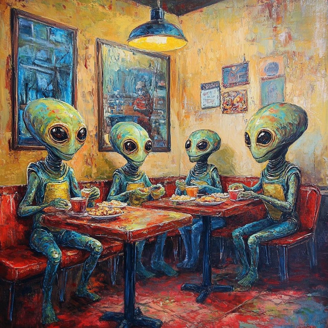Extraterrestrial Art: Western Painting, Alien Painting, Large Wall Art ...