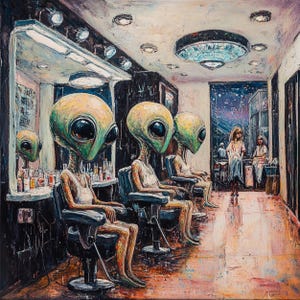 Gran pintura al óleo de fantasía sobre lienzo: arte mural moderno y glamoroso