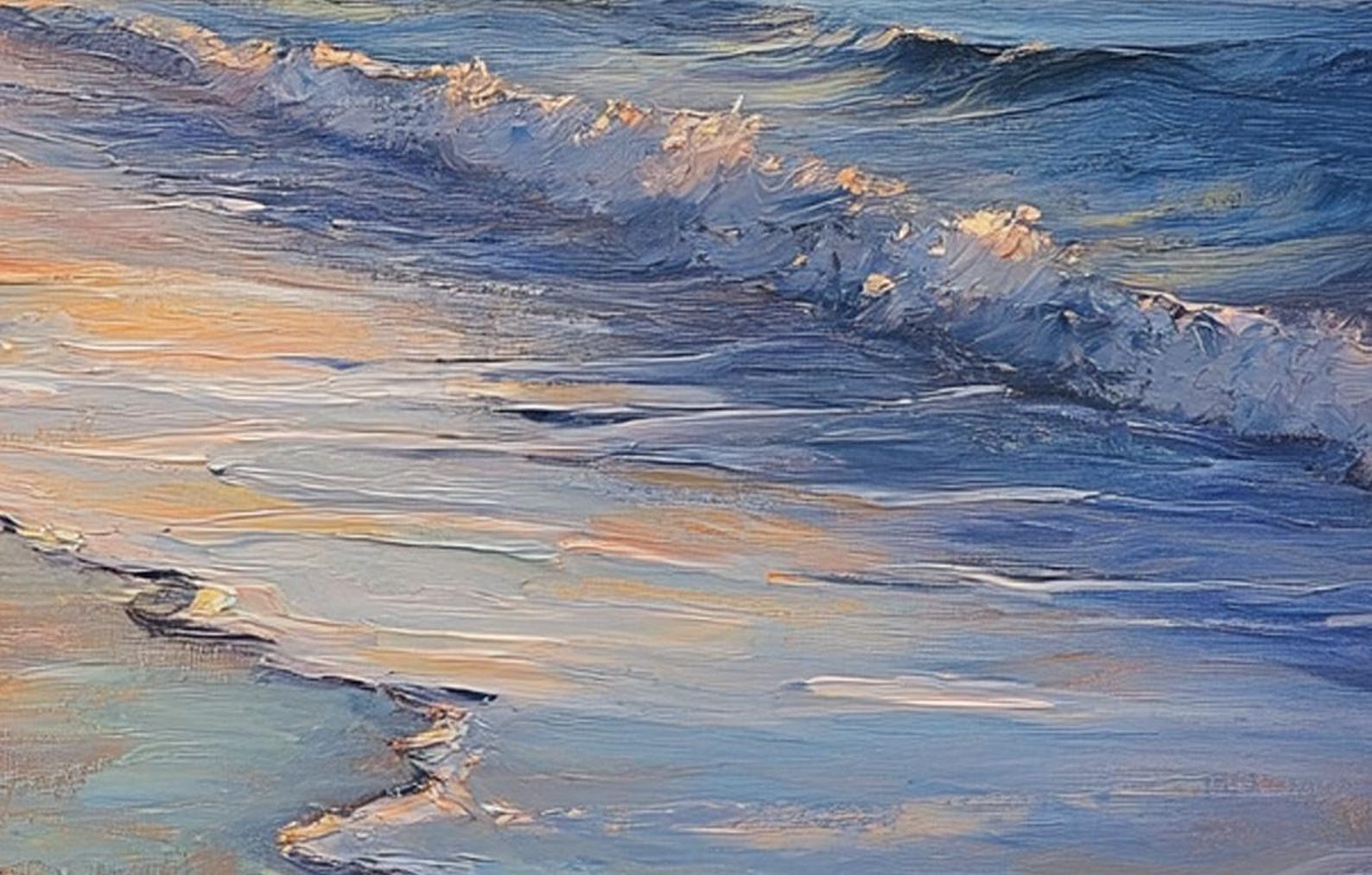 Original Sunset Seascape Oil Painting: Beach Paradise Wall Art (38x38 ...