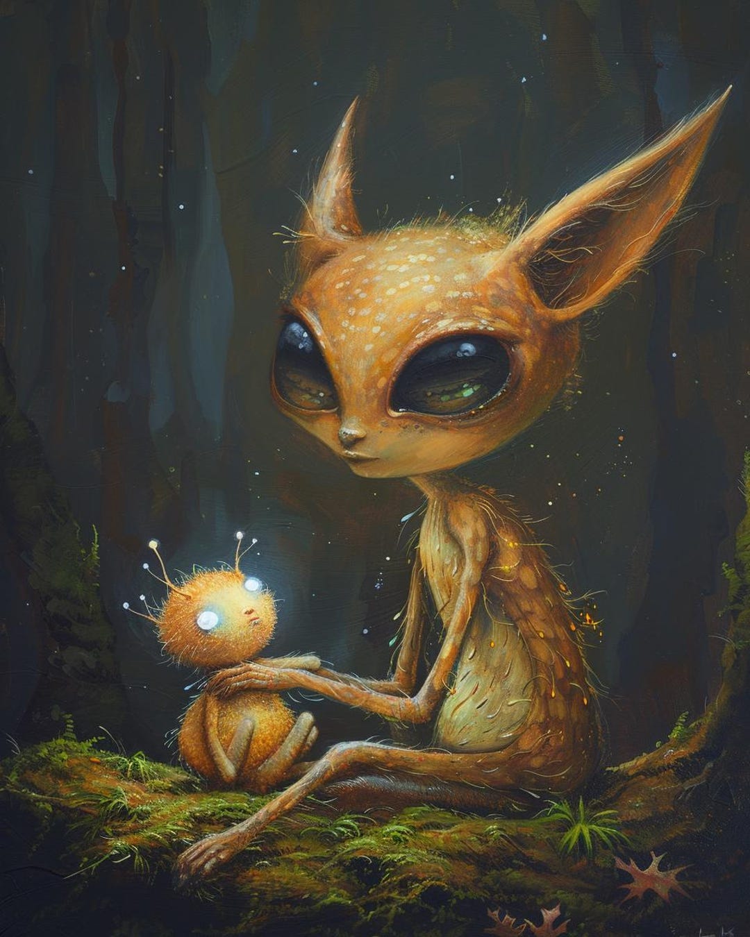 Forest Guardian Painting, Alien Painting, Fantasy Artwork, Original ...