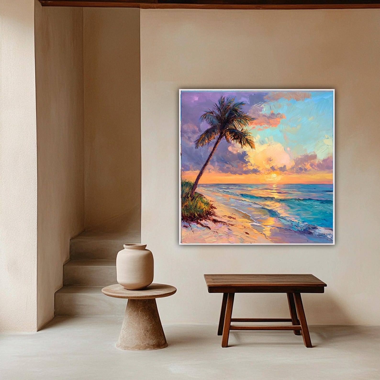 Original Beach Paradise Oil Painting: Tropical Seascape on Canvas - Etsy