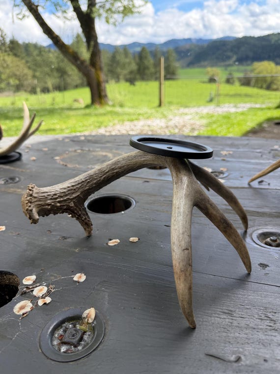 Kerzenhalter aus echtem Hirschgeweih