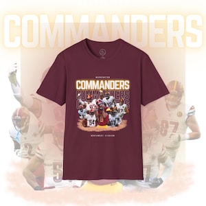 Chemise unisexe Washington Commanders pour jeunes et adultes avec Jayden Daniels, Terry McLaurin, Bobby Wagner, cadeau de la Saint-Valentin pour les éliminatoires de la NFL