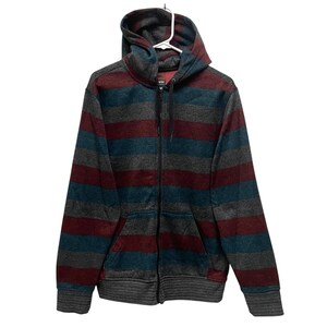 Tony Hawk Multicolor Striped Full Zip Fleece Hoodie Size L