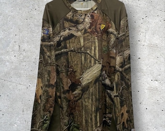 Camiseta de manga larga con estampado de camuflaje Infinity Break Up de Scent Blocker x Mossy Oak, talla XL