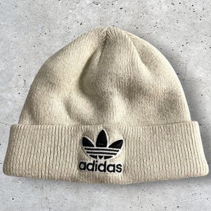 Adidas Originals Trefoil Big Logo Off-White Cuffed Beanie