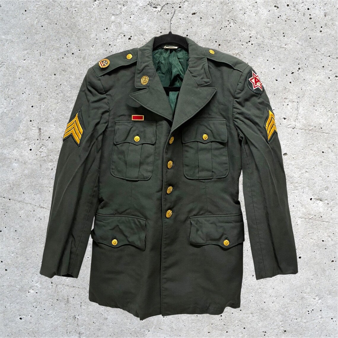 Vintage 1960s (1967) US Army AG-44 Wool Serge Class A Service Coat/Jacket, Foto 1 von 5