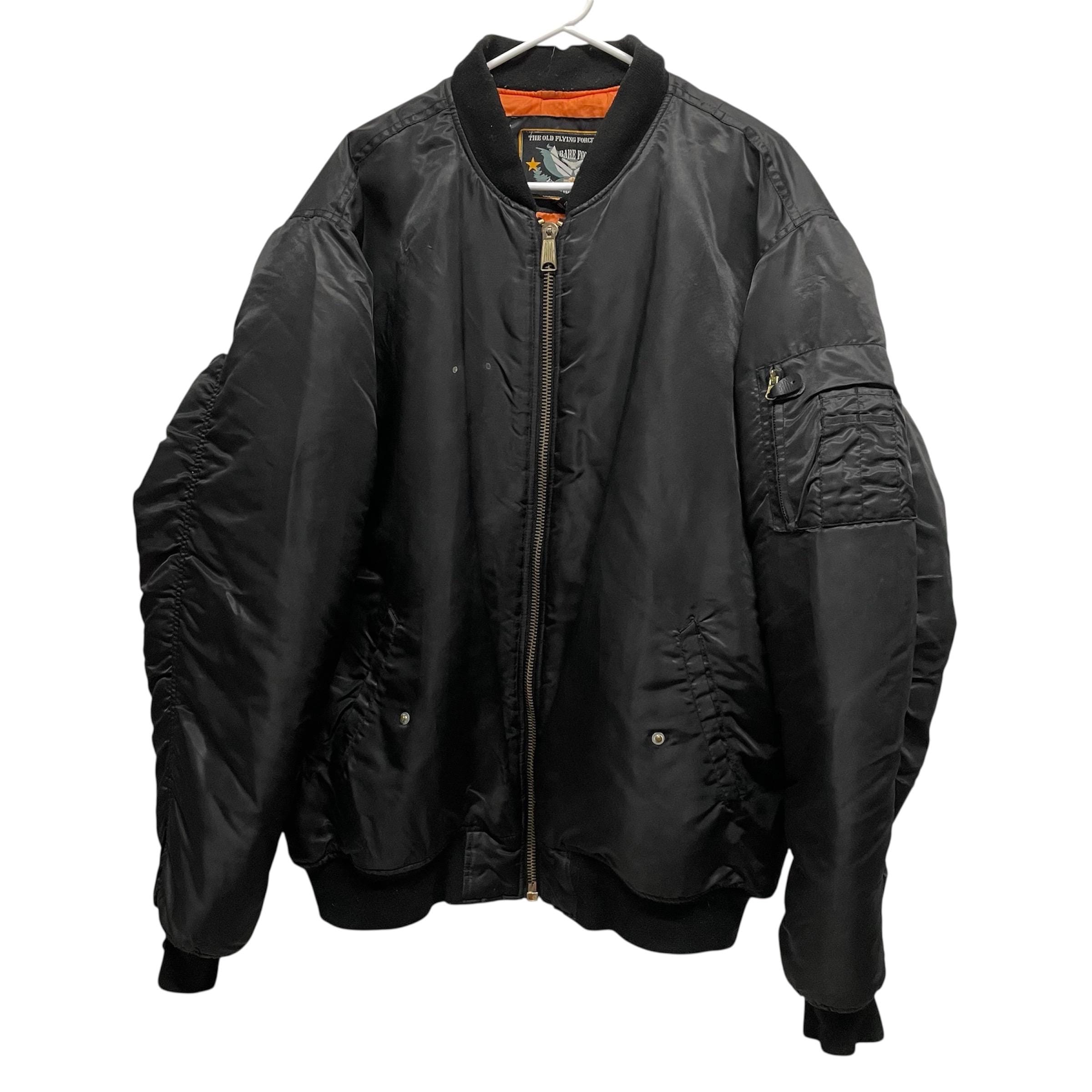 Vintage 90s Bare Fox Flying Black Bomber Jacket // XL - Etsy