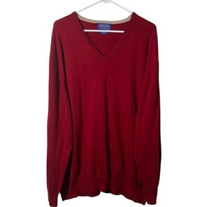 Pendleton Red V-Neck Sweater Size XXL