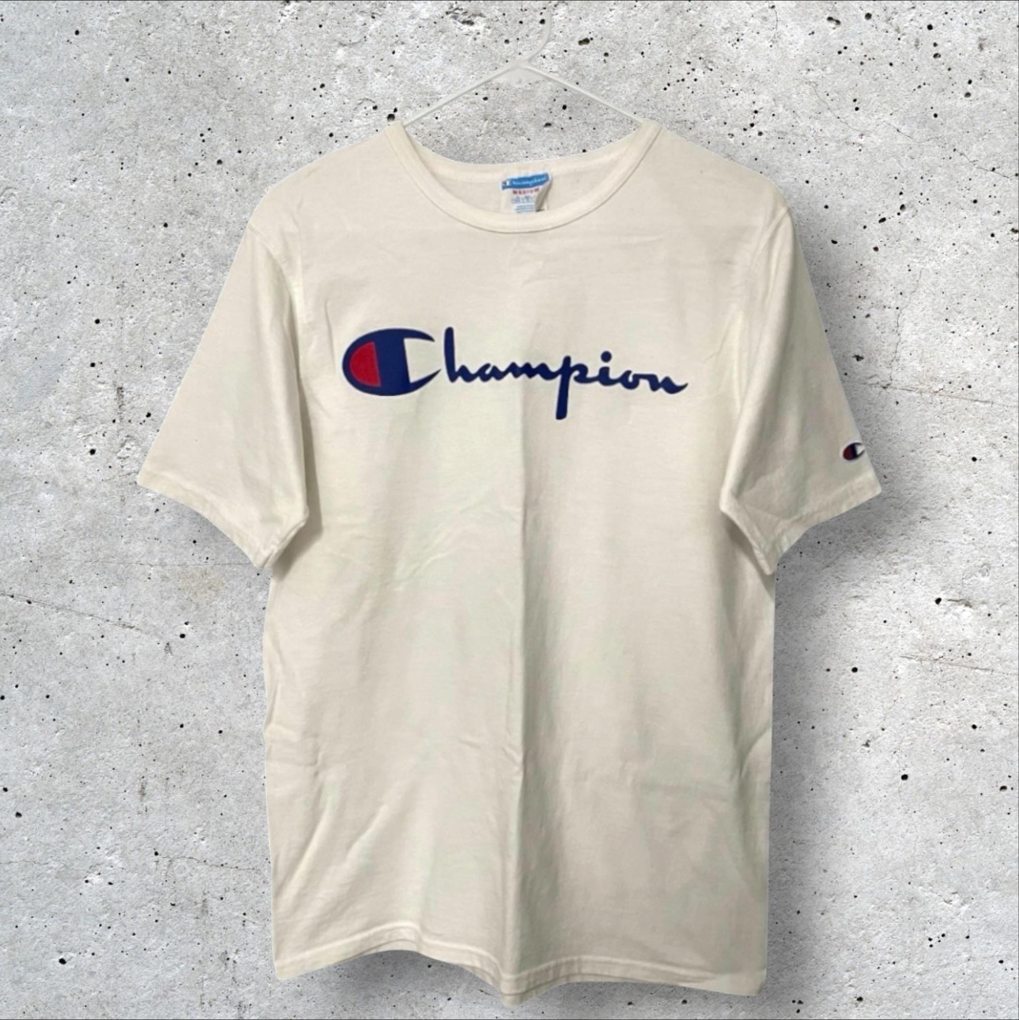 Vintage 90s Champion Big Logo White Graphic T-shirt // M - Etsy