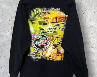 Vintage Y2K NHRA Mello Yello Drag Racing Series Long Sleeve TShirt // L