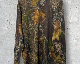 Vintage Mossy Oak Camouflage Long Sleeve T Shirt // L