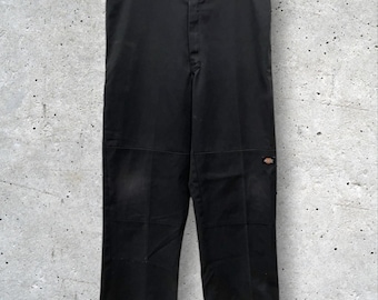 ディッキーズ ブラック ルーズフィット ダメージ加工 色褪せパンツ サイズ 38x32