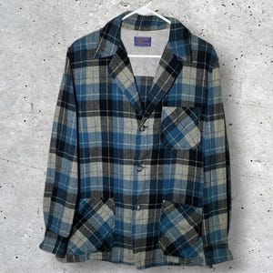 Vintage 1960s Pendleton Wolle Karierte Flanell Jacke // M