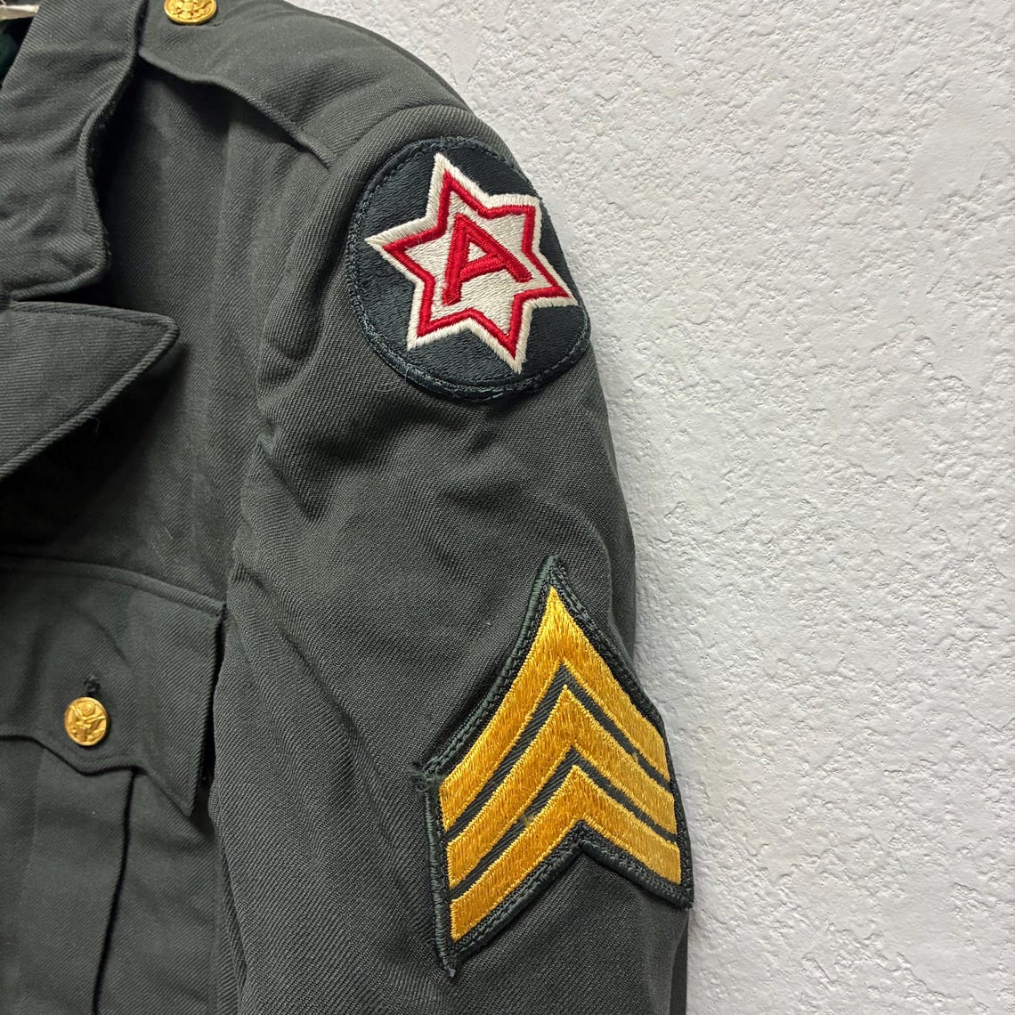 Vintage 1960s (1967) US Army AG-44 Wool Serge Class A Service Coat/Jacket, Foto 4 von 5