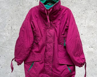 Vintage 1980s-1990s Gitano Outerwear Pink/Teal Ski Jacket // M